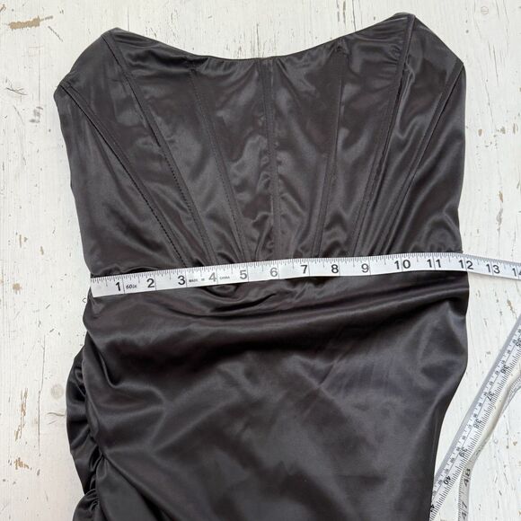 Windsor Dress Black Ruched Corset Boning S Whimsical Goth Grunge Halloween - Picture 7 of 9